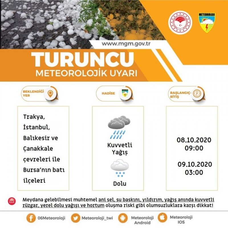 Marmara için turuncu kodlu uyarı!
